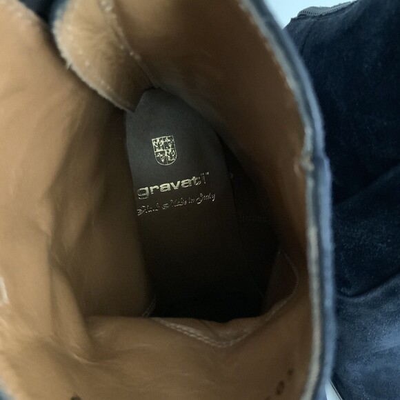 Gravati Bootie Blue Suede Block Heel Zip Back Hand Made Italy 5.5 - Picture 11 of 12